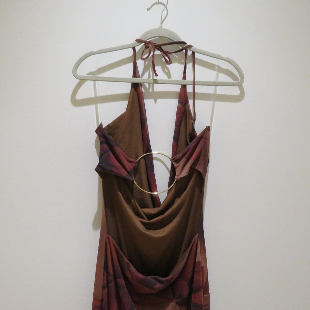 WINDSOR Drama Meets Paradise Floral Maxi Dress in Brown Y2K Whimsigoth Friends - Picture 10 of 14